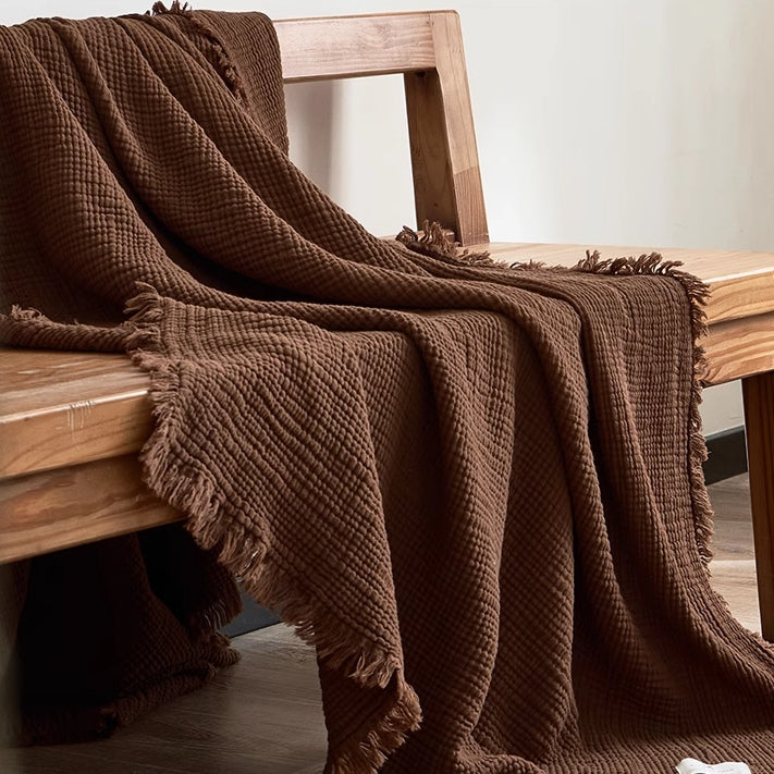 Vintage Cotton Fringe Throw