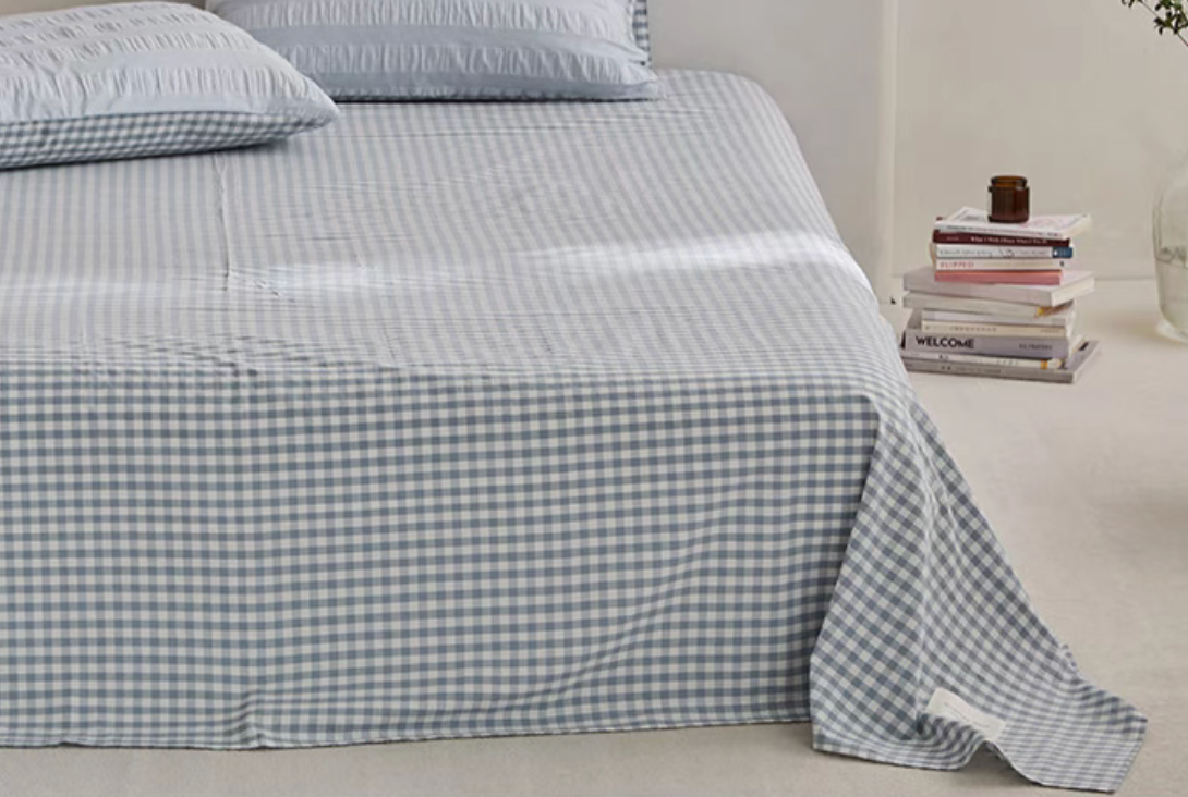 Grid Cotton Duvet, Sheet &amp; Shams Set