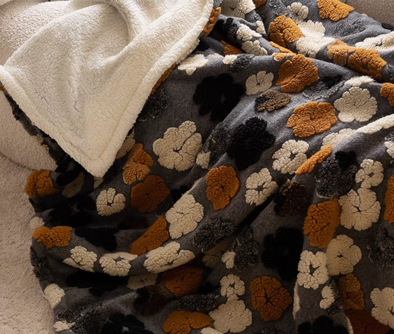 Vintage Style Wool-Cashmere Jacquard Throw