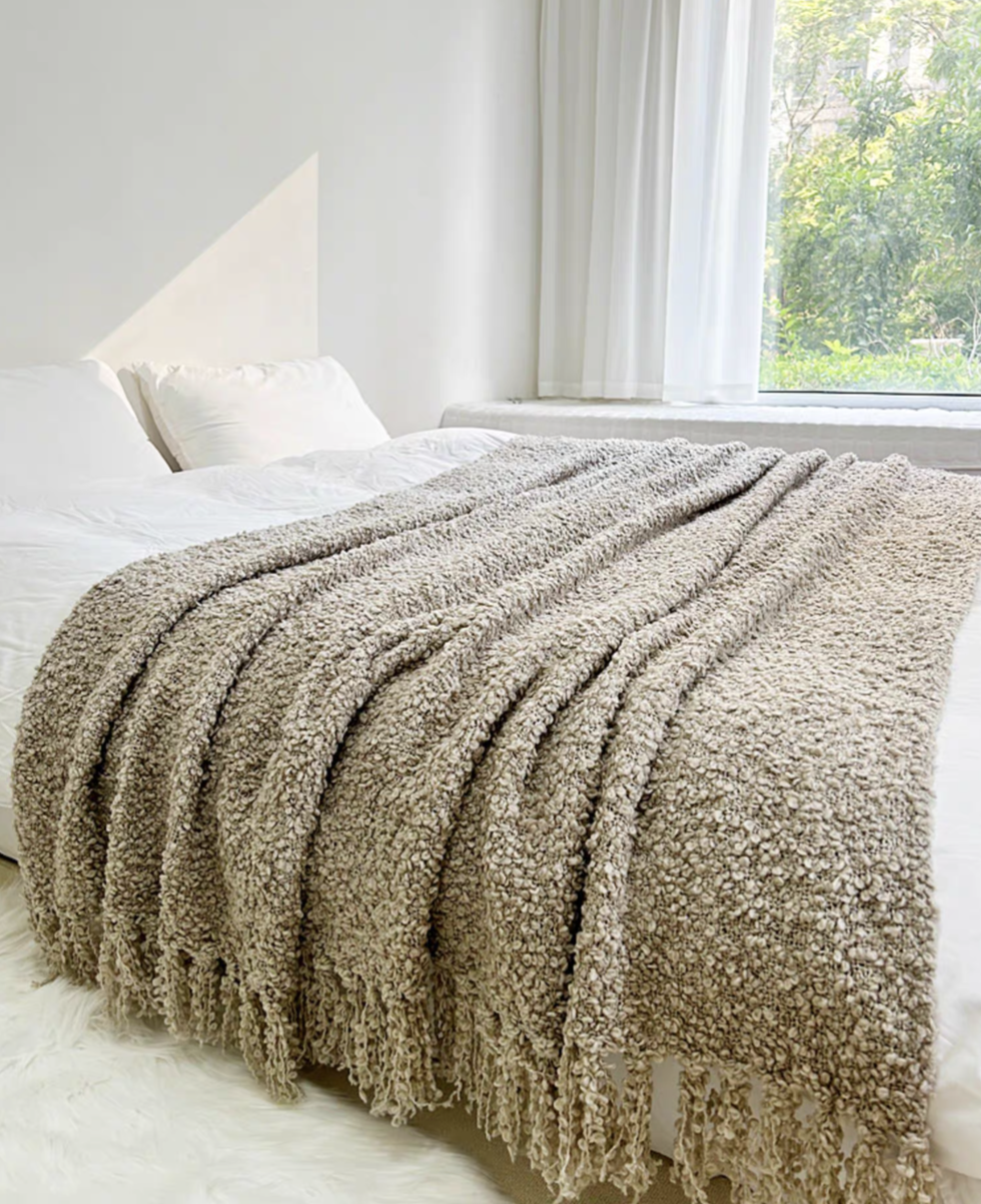 Luxurious Textured Mulberry Throw