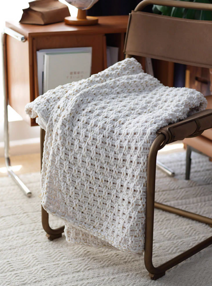 GOLD Pure Chunky Knit Throw Blanket