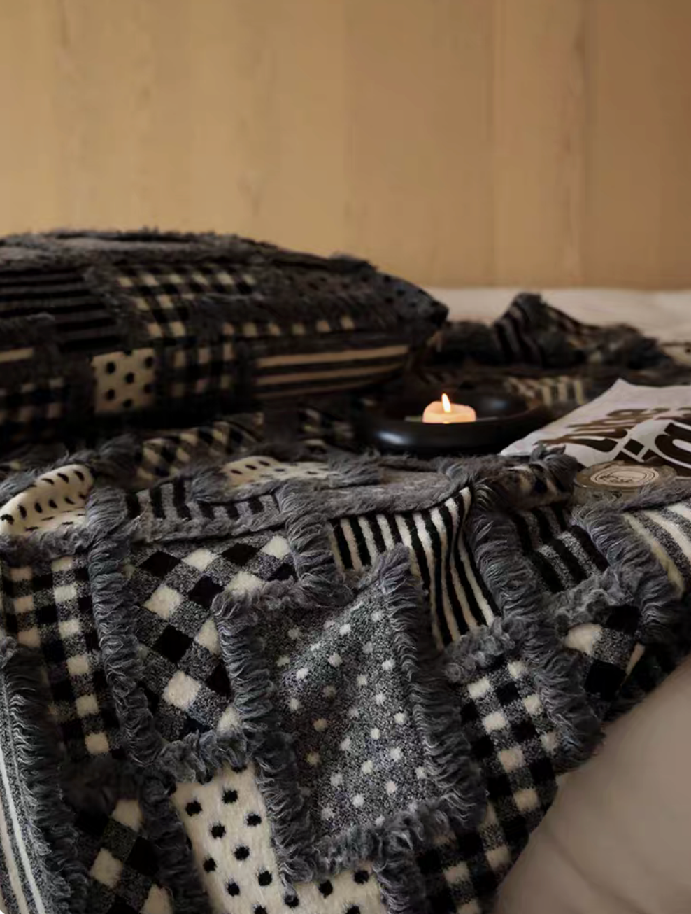 Cozy Checked Throw Blanket