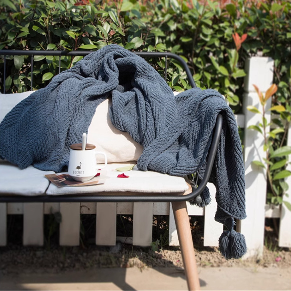 Chenille Cable Knit Throw Blanket