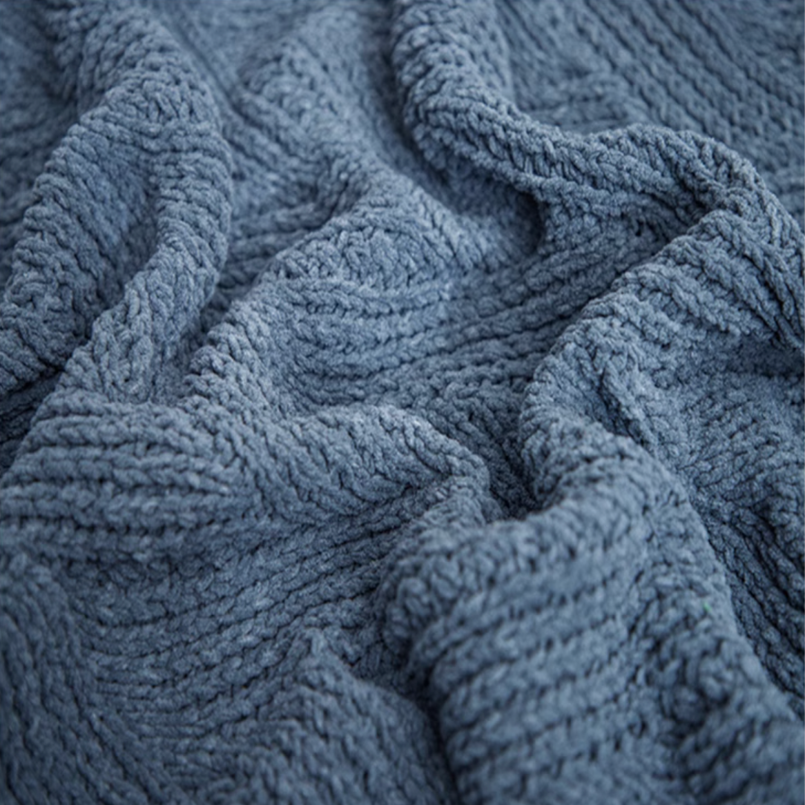 Chenille Cable Knit Throw Blanket