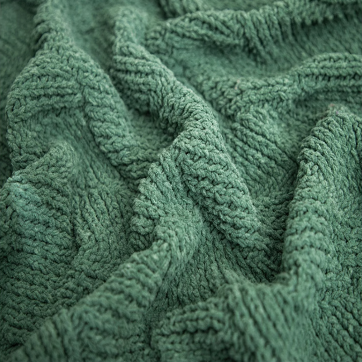 Chenille Cable Knit Throw Blanket