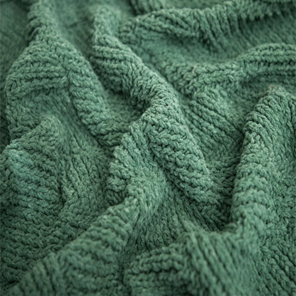 Chenille Cable Knit Throw Blanket