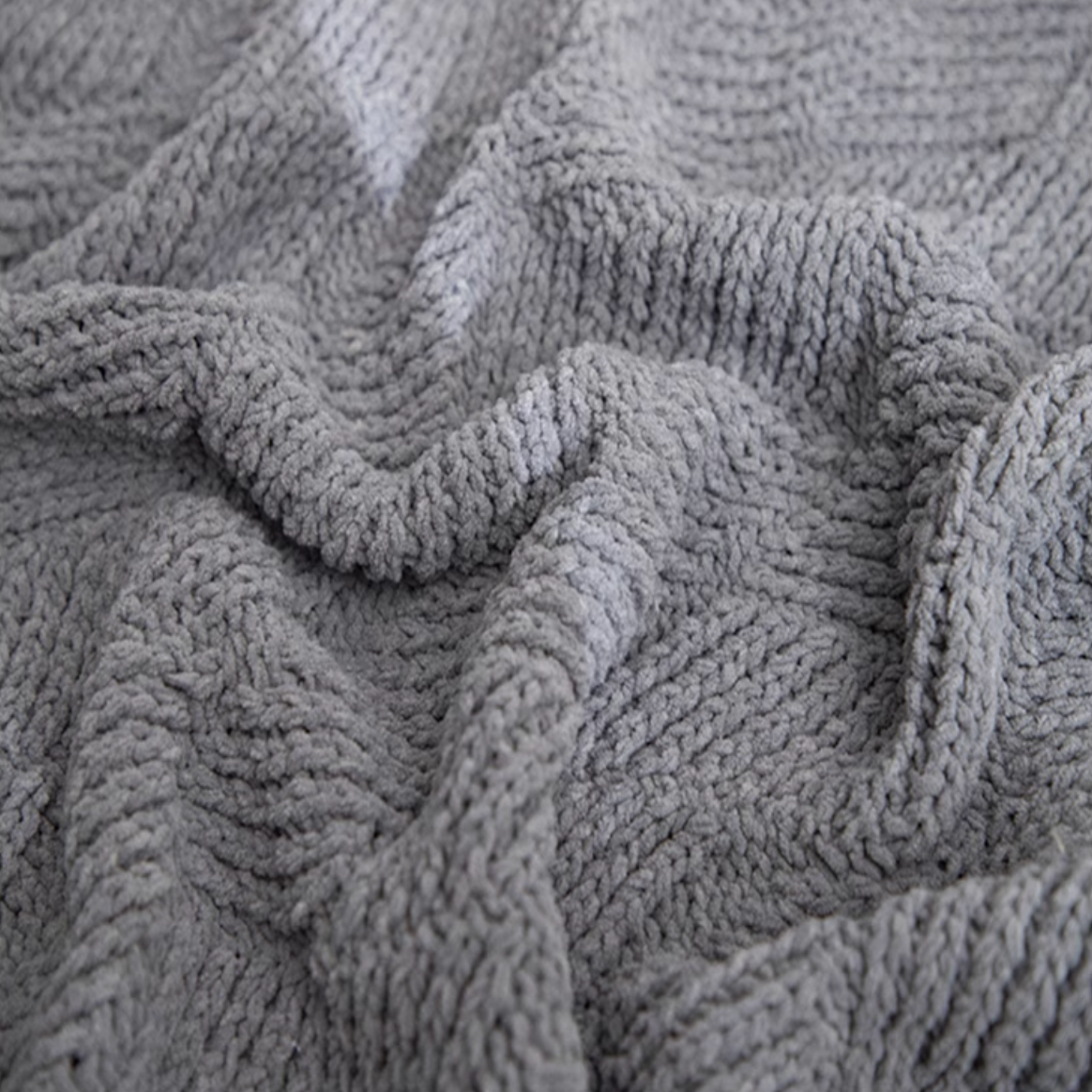 Chenille Cable Knit Throw Blanket