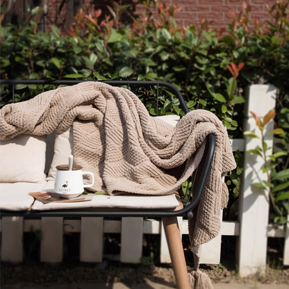 Chenille Cable Knit Throw Blanket