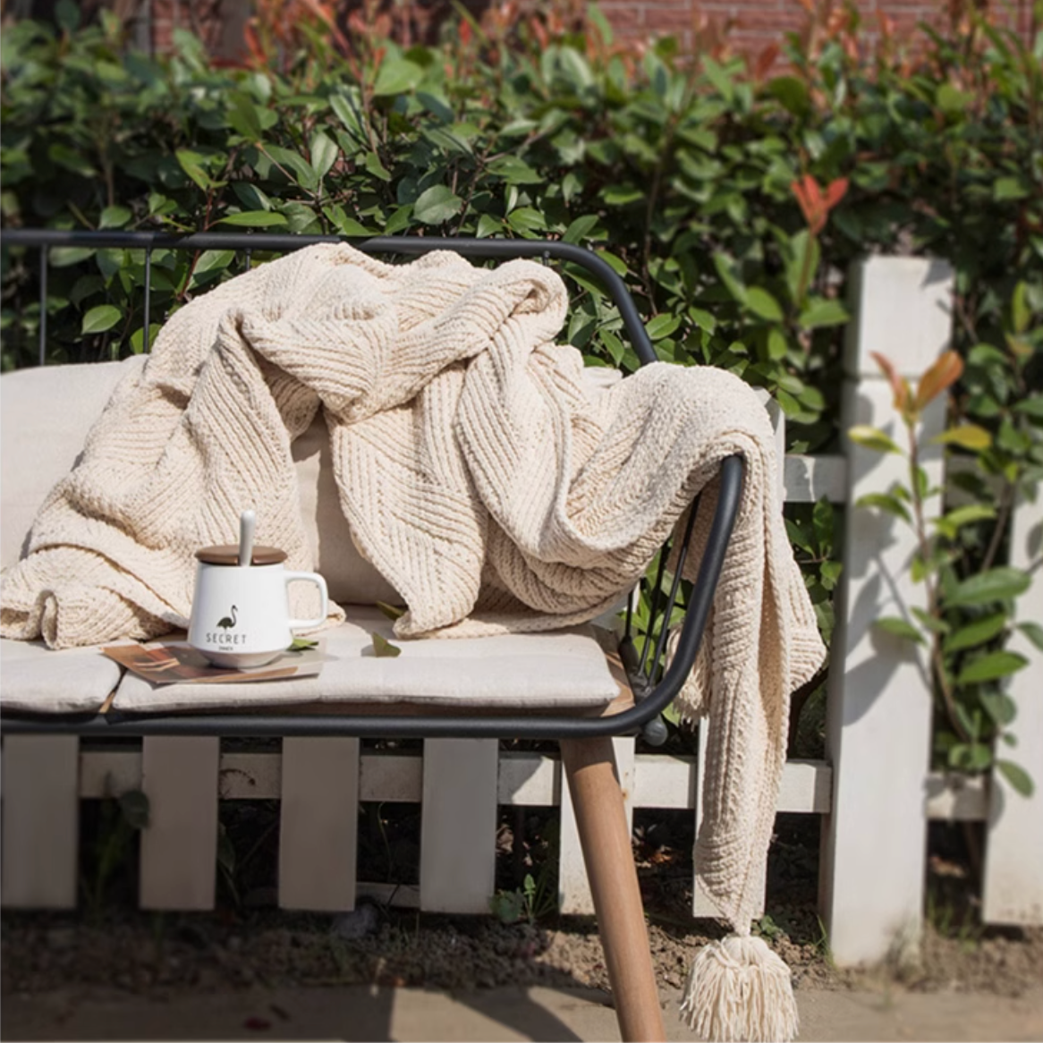 Chenille Cable Knit Throw Blanket