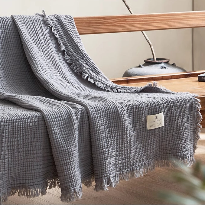 Vintage Cotton Fringe Throw