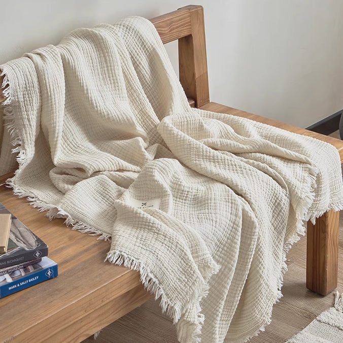 Vintage Cotton Fringe Throw