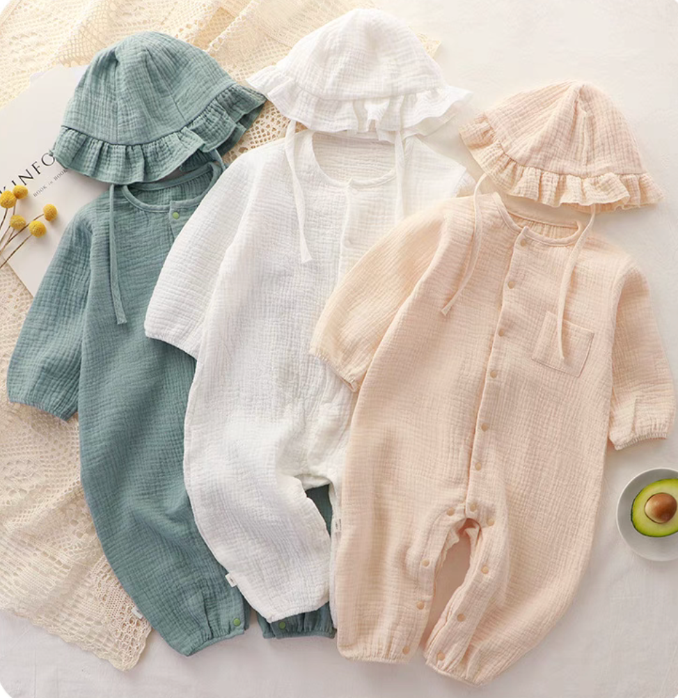 Muslin Long-Sleeve Baby Romper