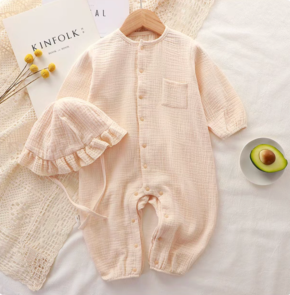 Muslin Long-Sleeve Baby Romper