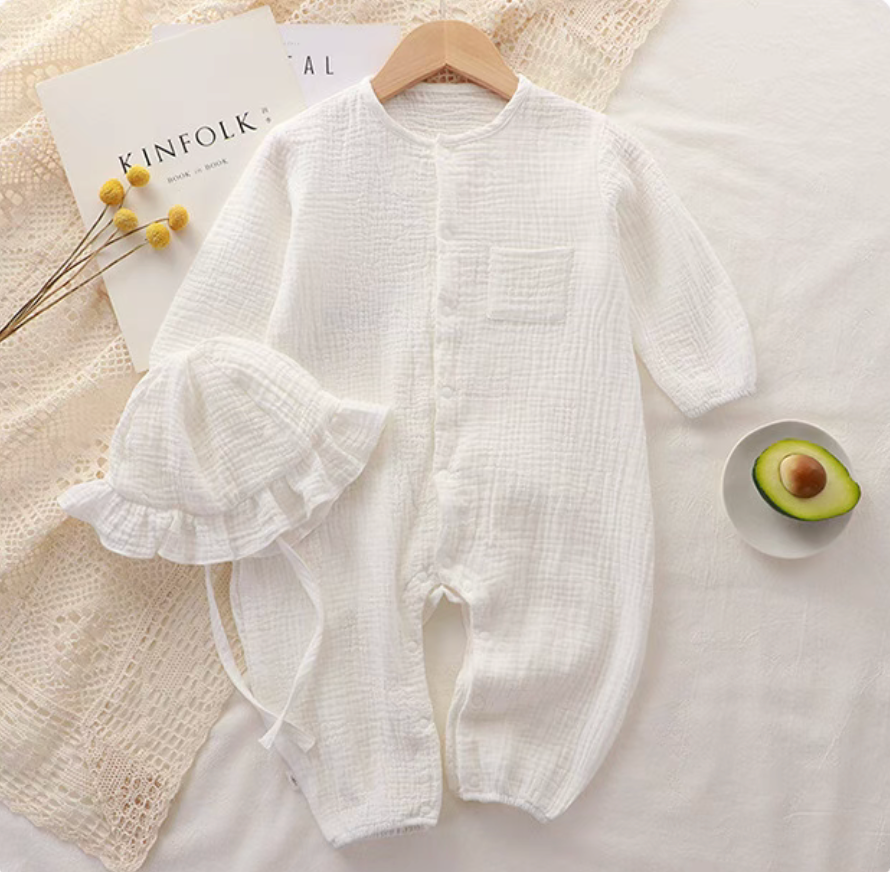 Muslin Long-Sleeve Baby Romper