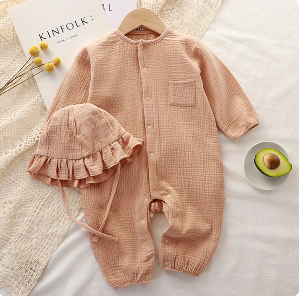 Muslin Long-Sleeve Baby Romper