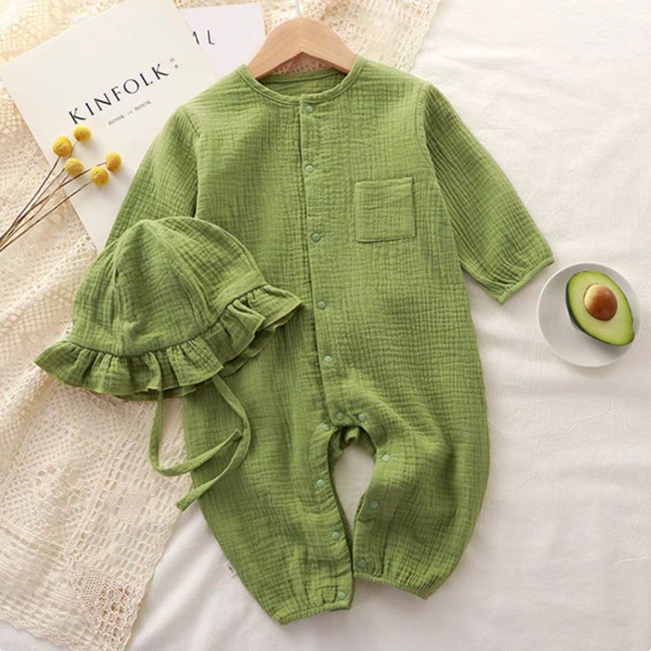 Muslin Long-Sleeve Baby Romper