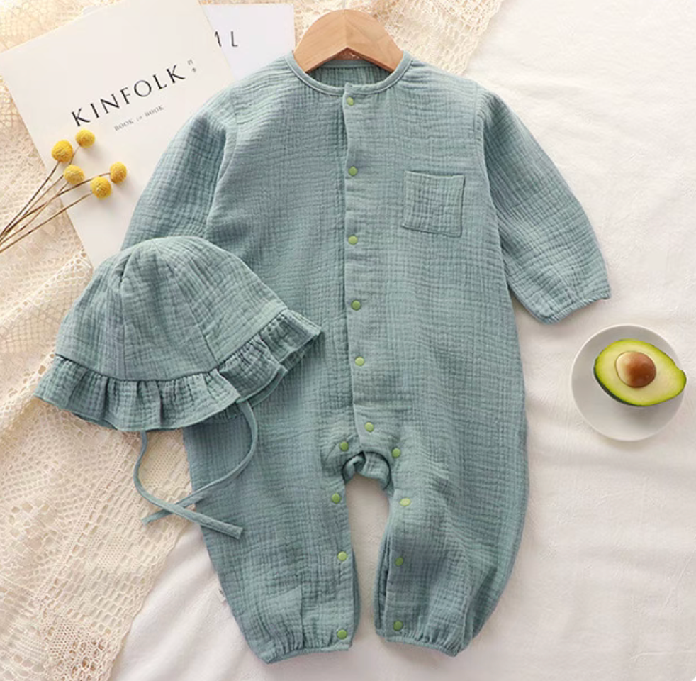 Muslin Long-Sleeve Baby Romper