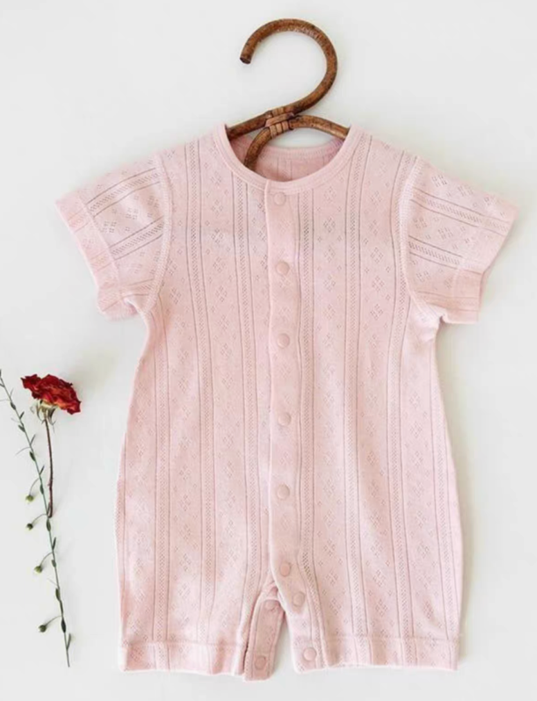 Cotton Short-Sleeve Summer Romper