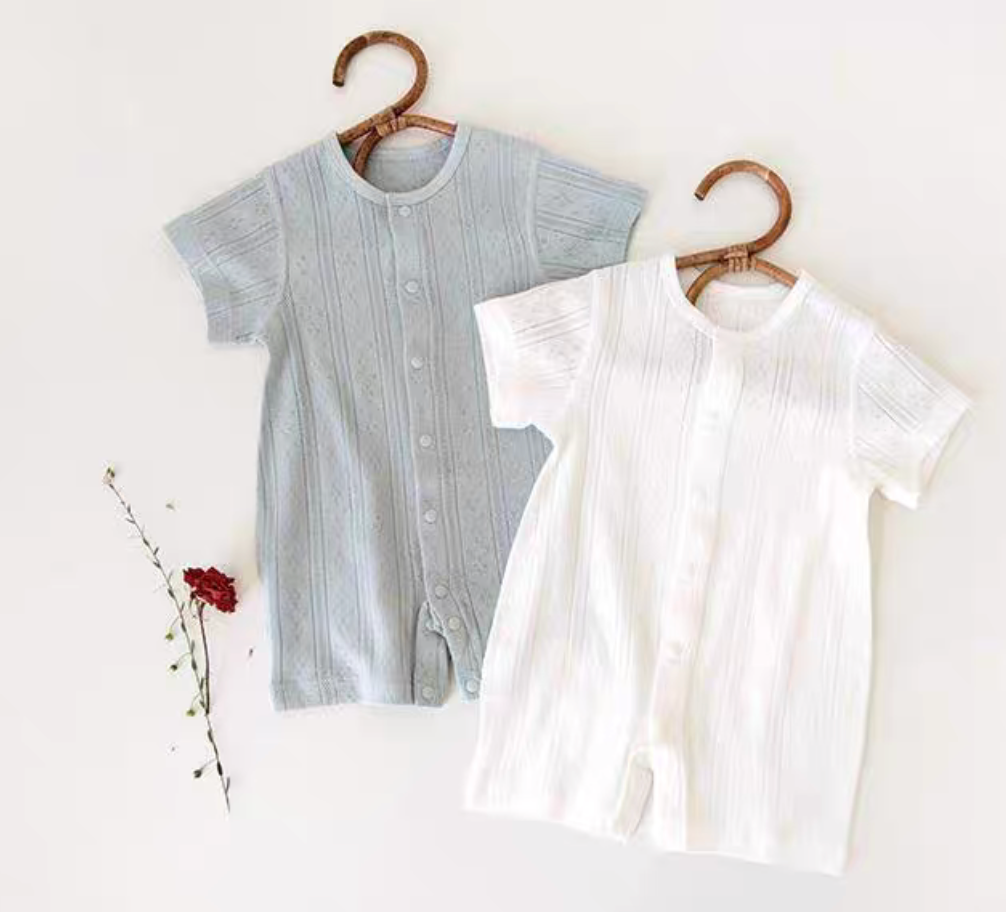 Cotton Short-Sleeve Summer Romper