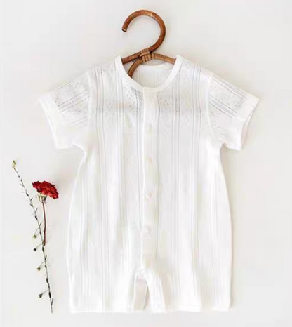 Cotton Short-Sleeve Summer Romper