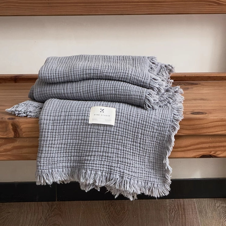 Vintage Cotton Fringe Throw