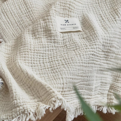 Vintage Cotton Fringe Throw