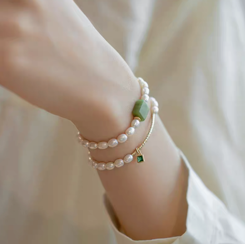 Olivine Pearl Bracelet