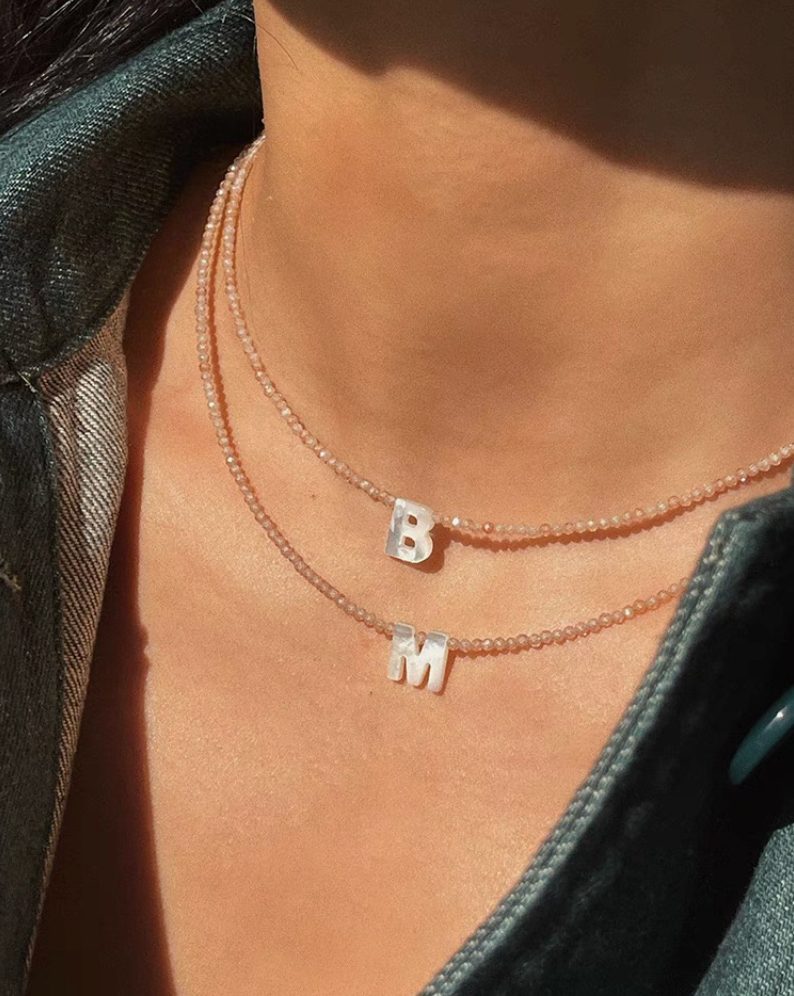 Personalized Shell Initial Necklace