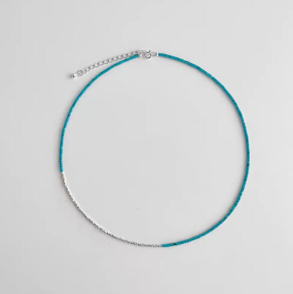 Turquoise and Silver Delicate Choker