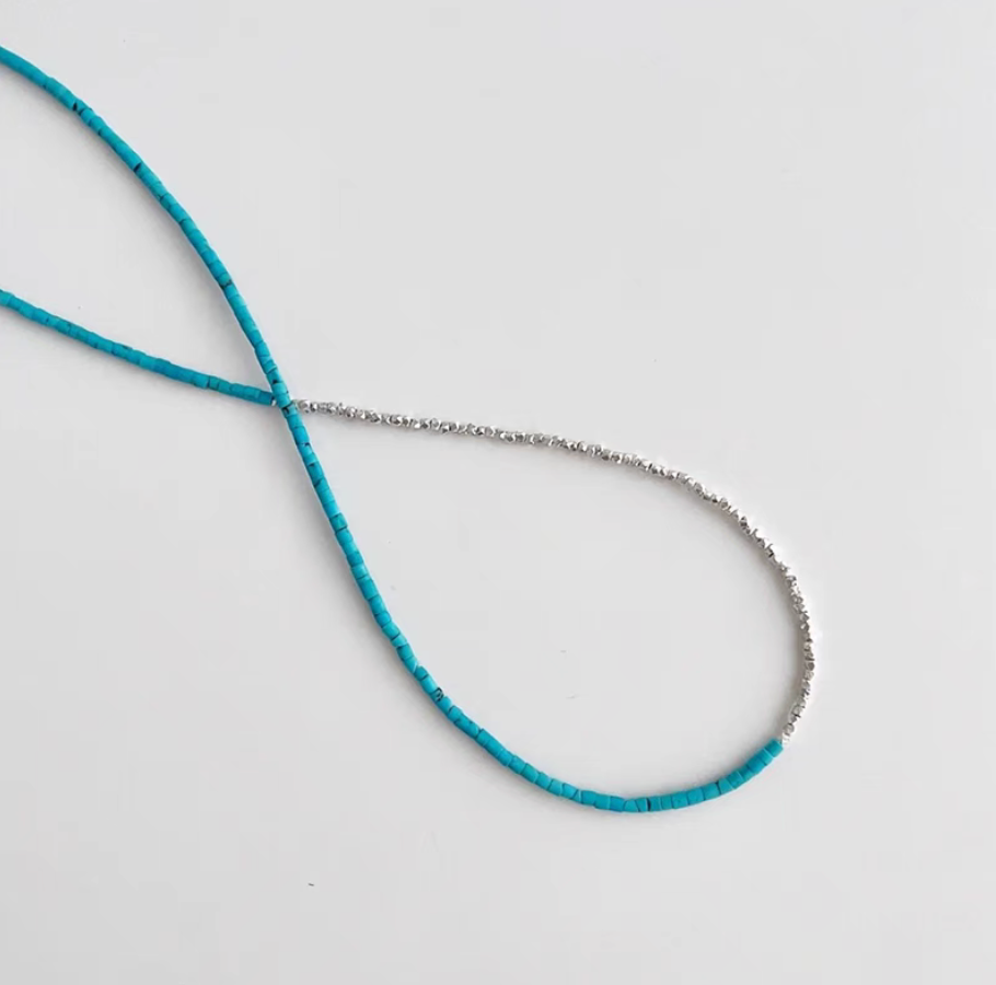 Turquoise and Silver Delicate Choker