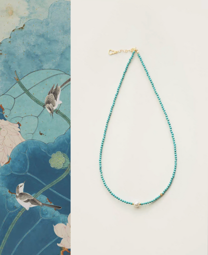 Turquoise and Pearl Necklace