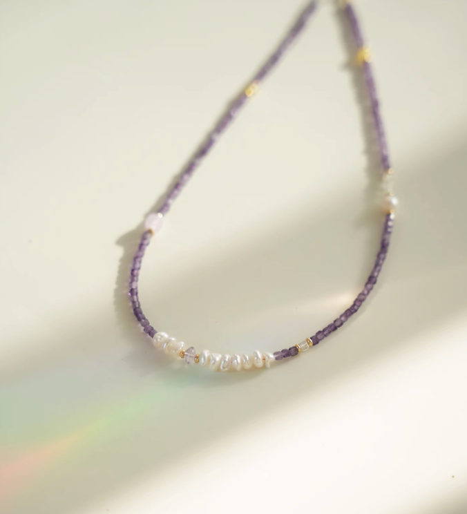 Elysian Amethyst Pearl Choker