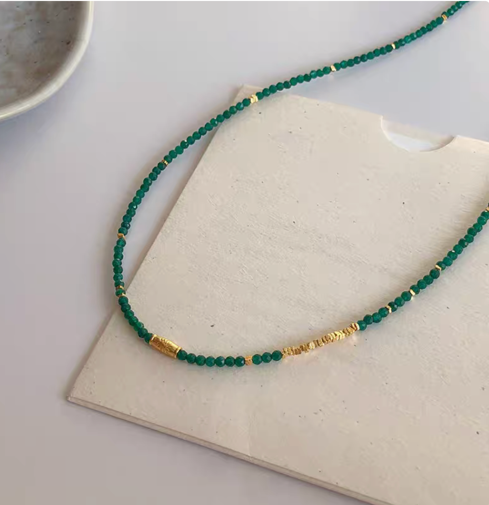 Barcelona Green Agate Choker