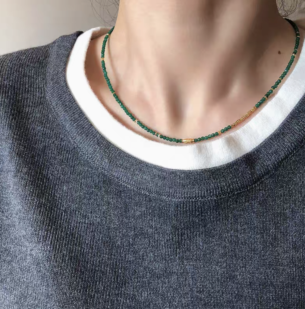 Barcelona Green Agate Choker