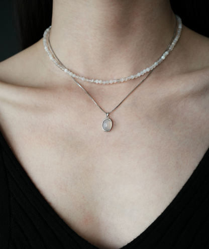 Ethereal Elegance Gray Agate Necklace Set