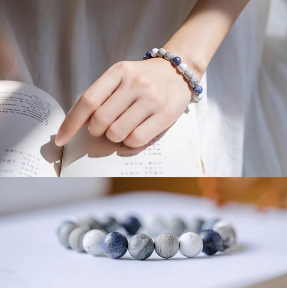 Mountain &amp; Sea Gradient Blue Minimalist Bracelet