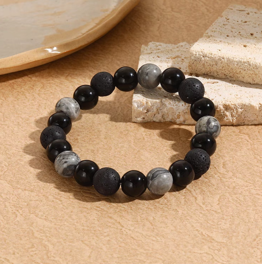 Volcanic Essence Black Lava Stone Bracelet