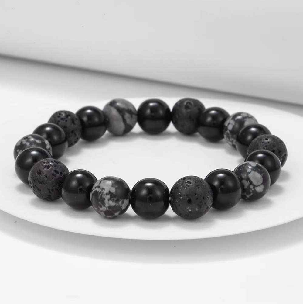 Volcanic Essence Black Lava Stone Bracelet