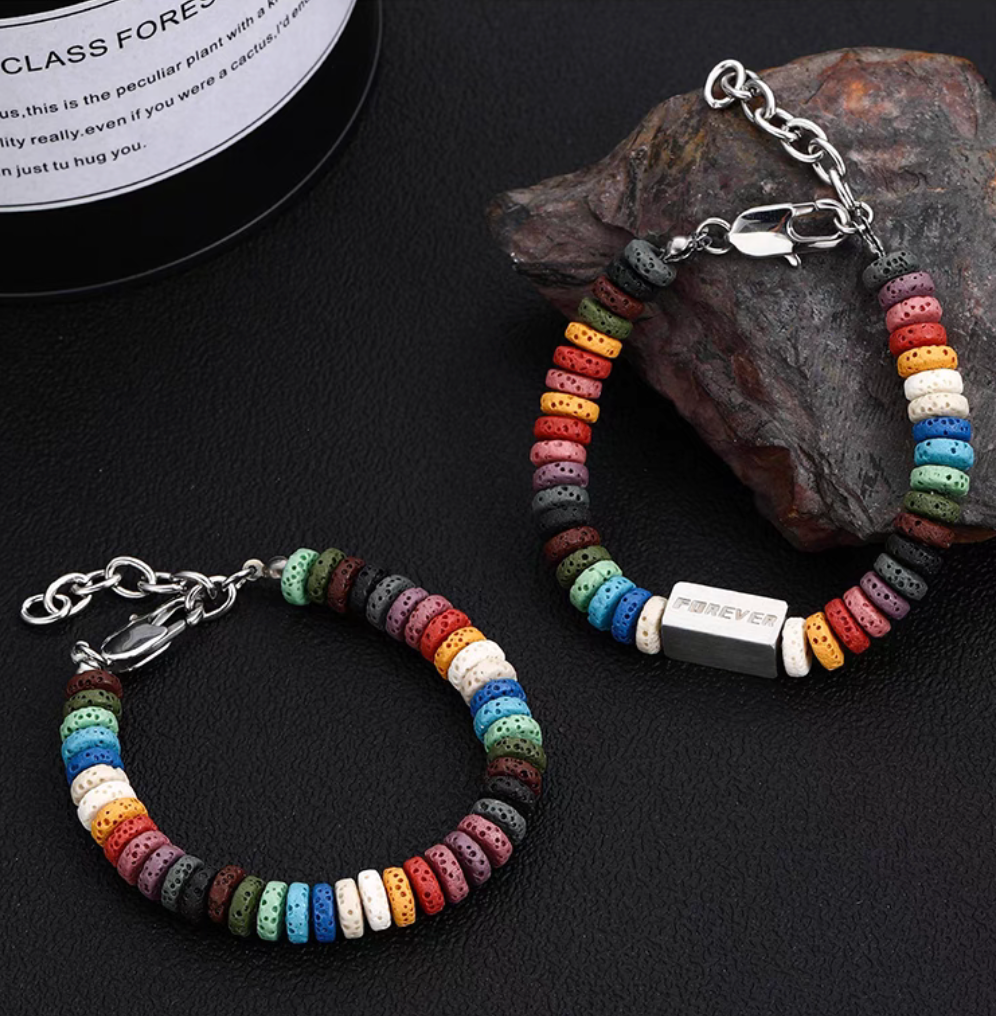 Rainbow Essence Volcanic Stone Bracelet