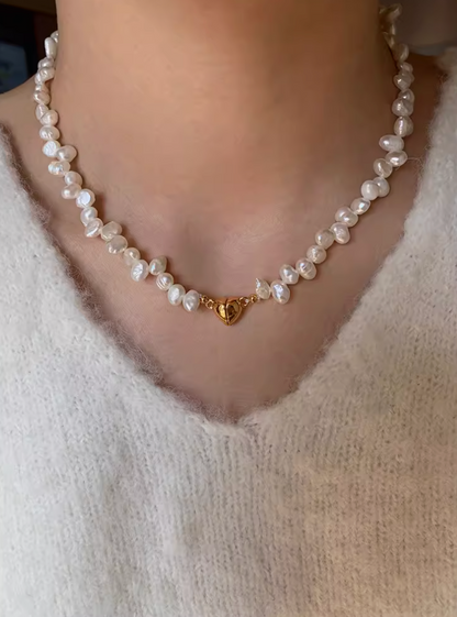 Baroque Freshwater Pearl Heart Choker