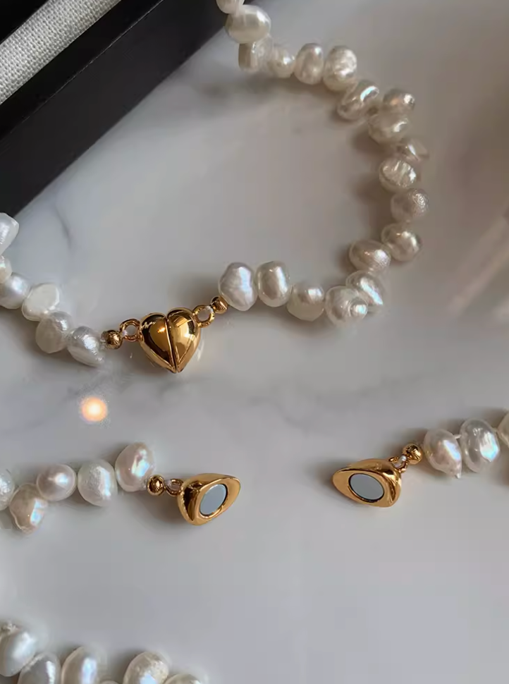 Baroque Freshwater Pearl Heart Choker