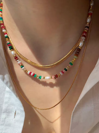 Colorful Gemstone &amp; Pearl Jewelry Set