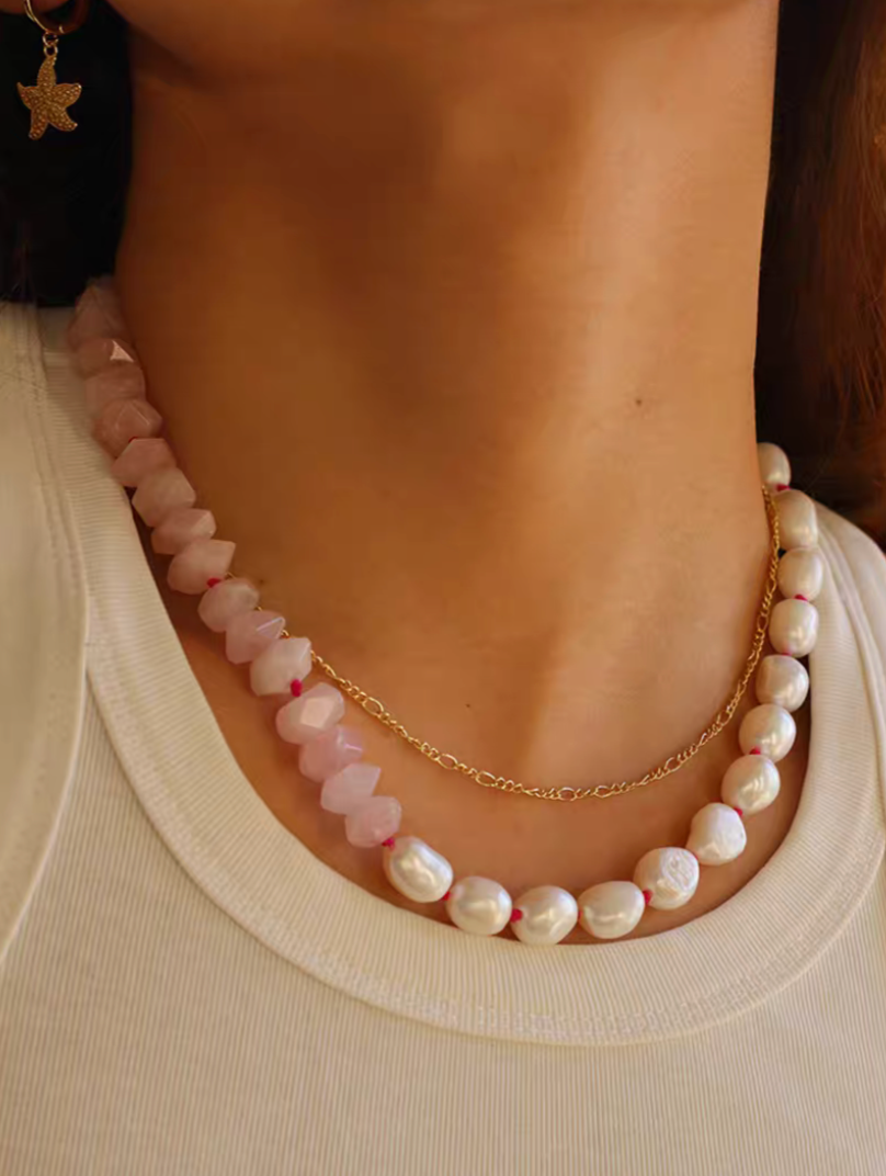 Elegant Freshwater Pearl &amp; Gemstone Statement Choker