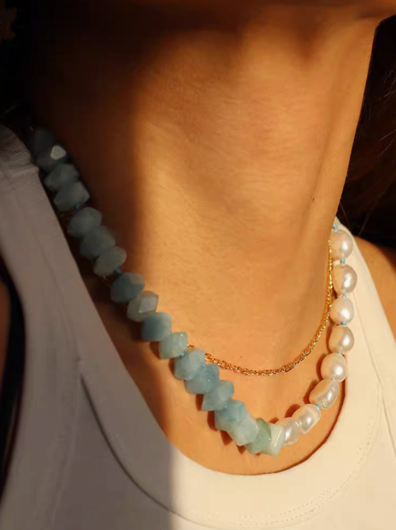 Elegant Freshwater Pearl &amp; Gemstone Statement Choker