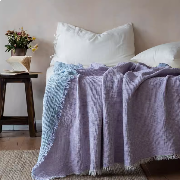 Cotton Dual-Color Weave Throw Blanket: Cozy Comfort for Every Season