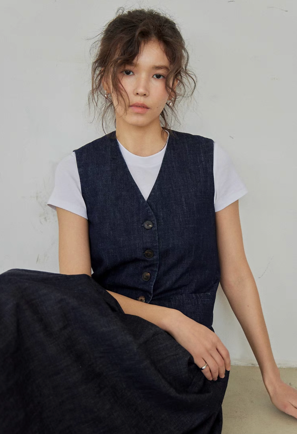 Timeless Denim Vest &amp; High-Waist Skirt Set