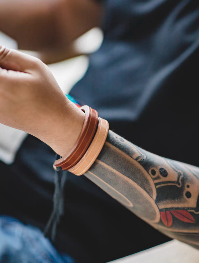 Rustic Brass-Adjustable Leather Cuff