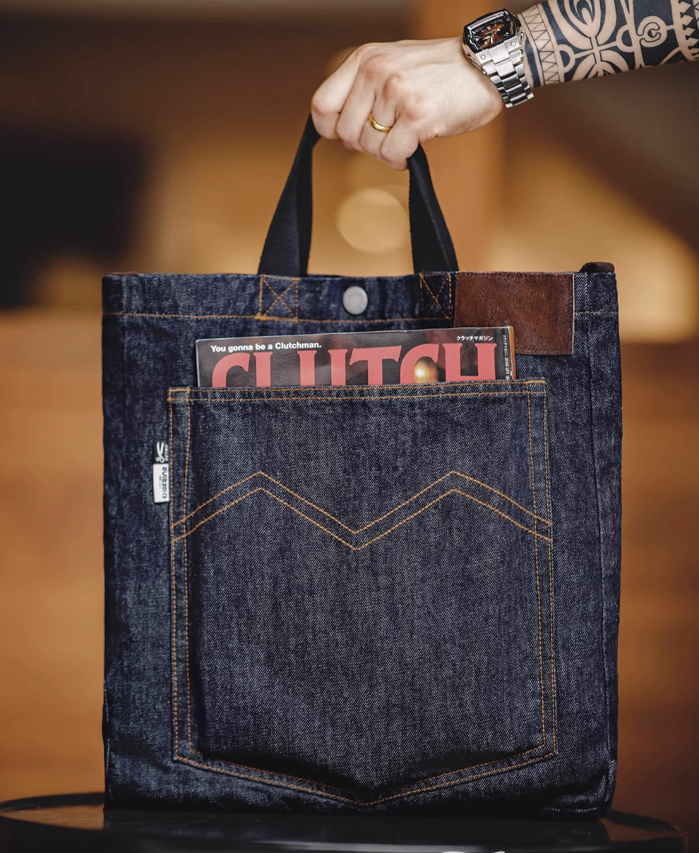 Reversible Embroidered Denim Tote