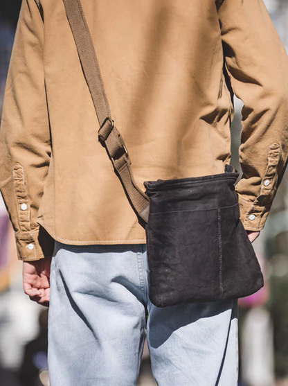 Retro Waxed Canvas Messenger Bag