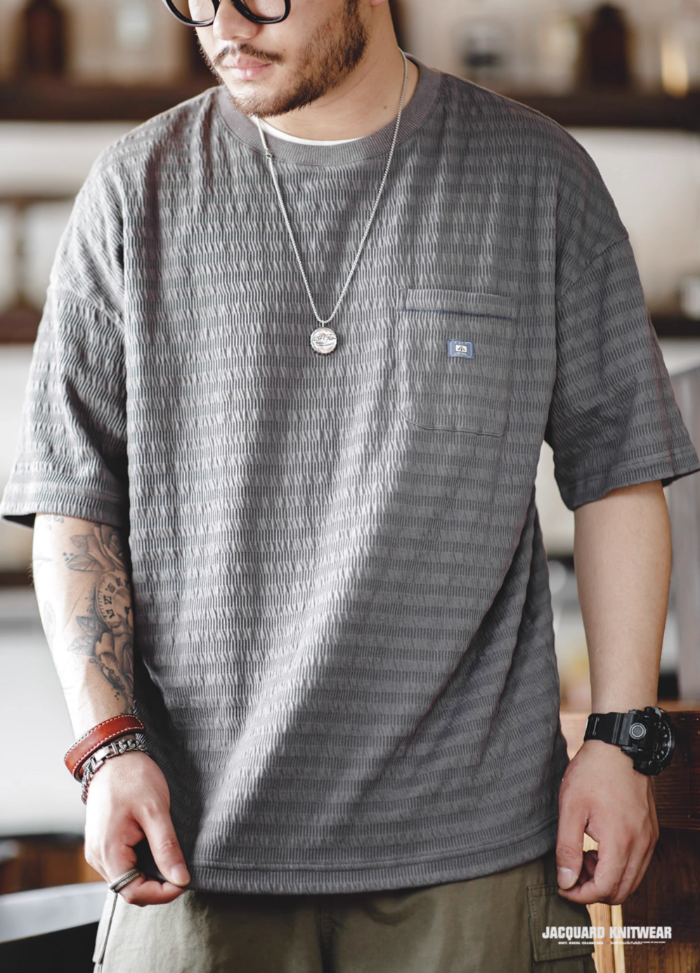 Classic Knit Jacquard Wave Tee